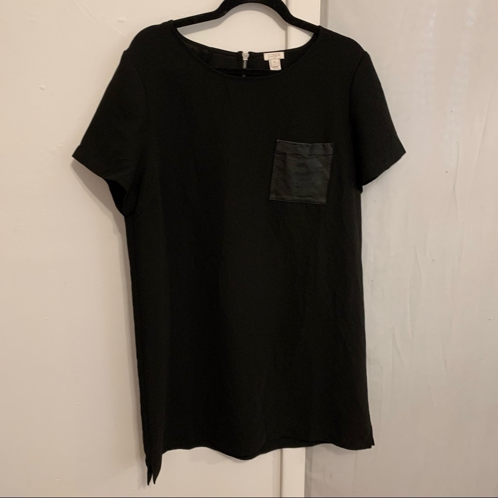Leather pocket shift dress